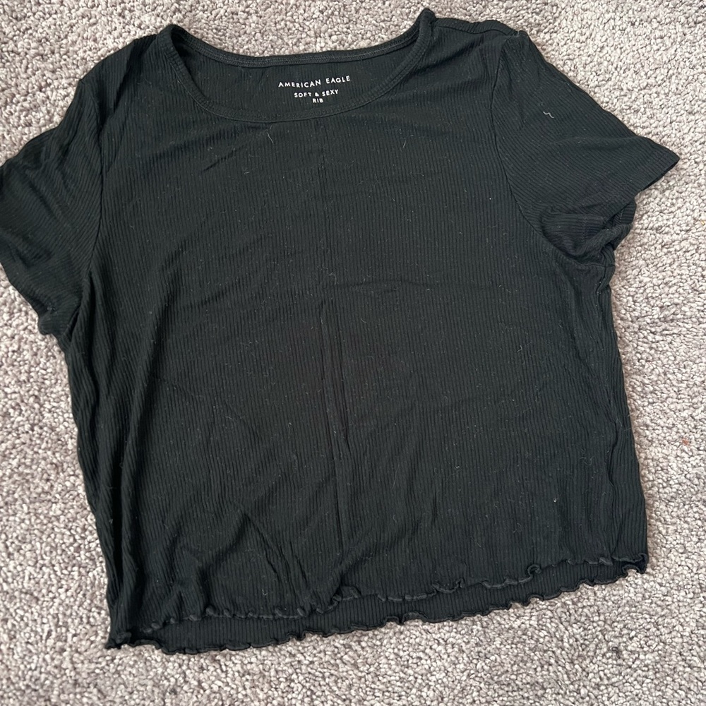 American Eagle Ribbed Soft & Sexy cropped shirt